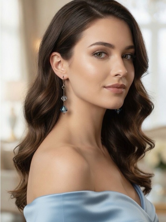 Swarovski Jewelry - Swarovski Iridescent Dangle Aurora Borealis Faceted Crystals Earrings